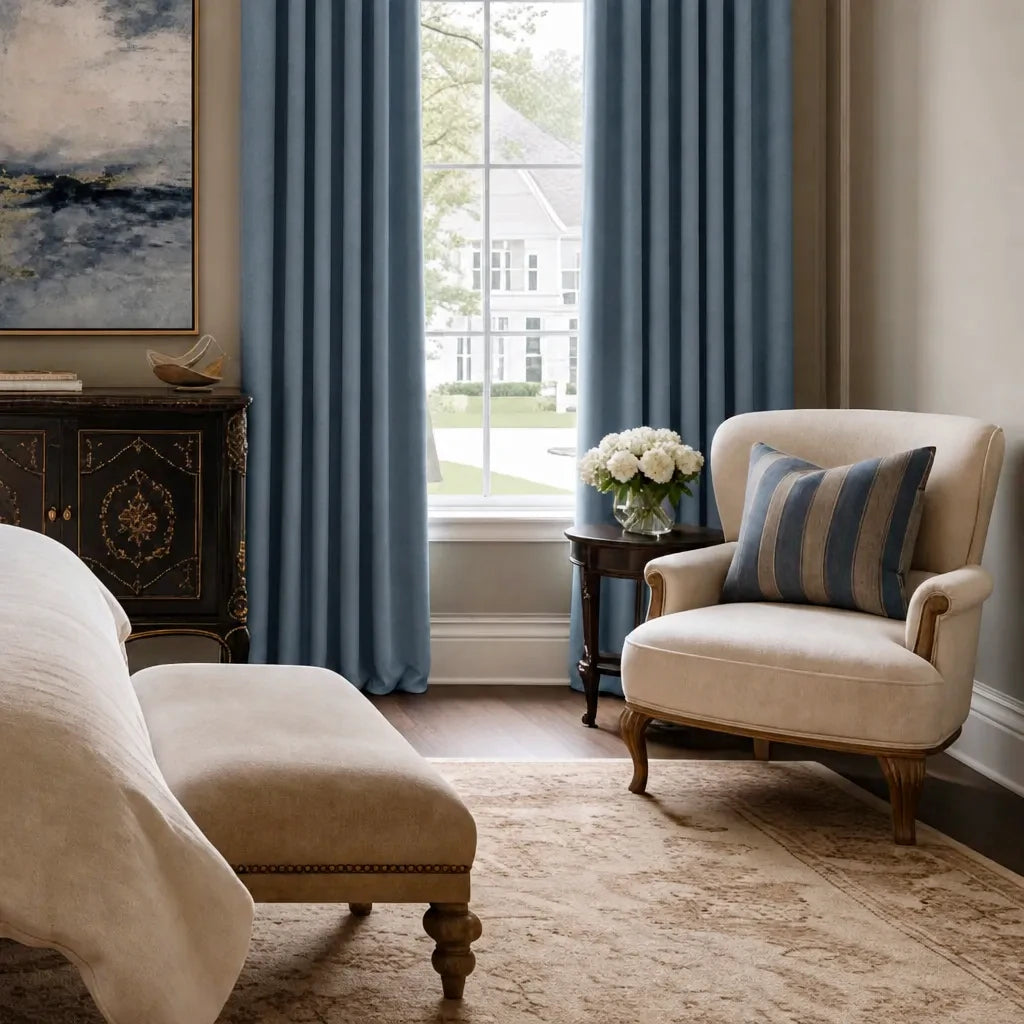 Alex 100% Blackout Extra Long Linen Look Curtains