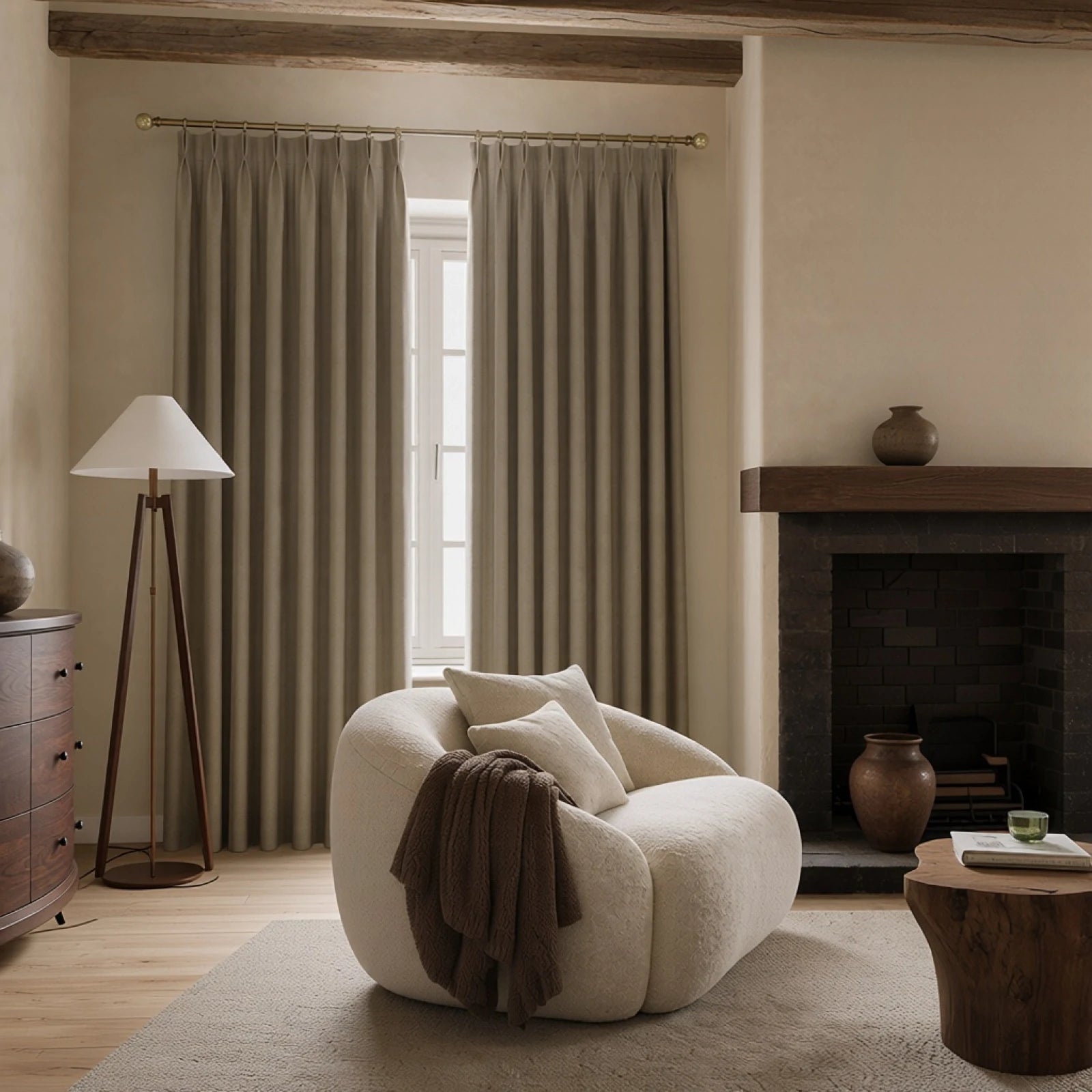 Alex 100% Blackout Linen Look Curtains
