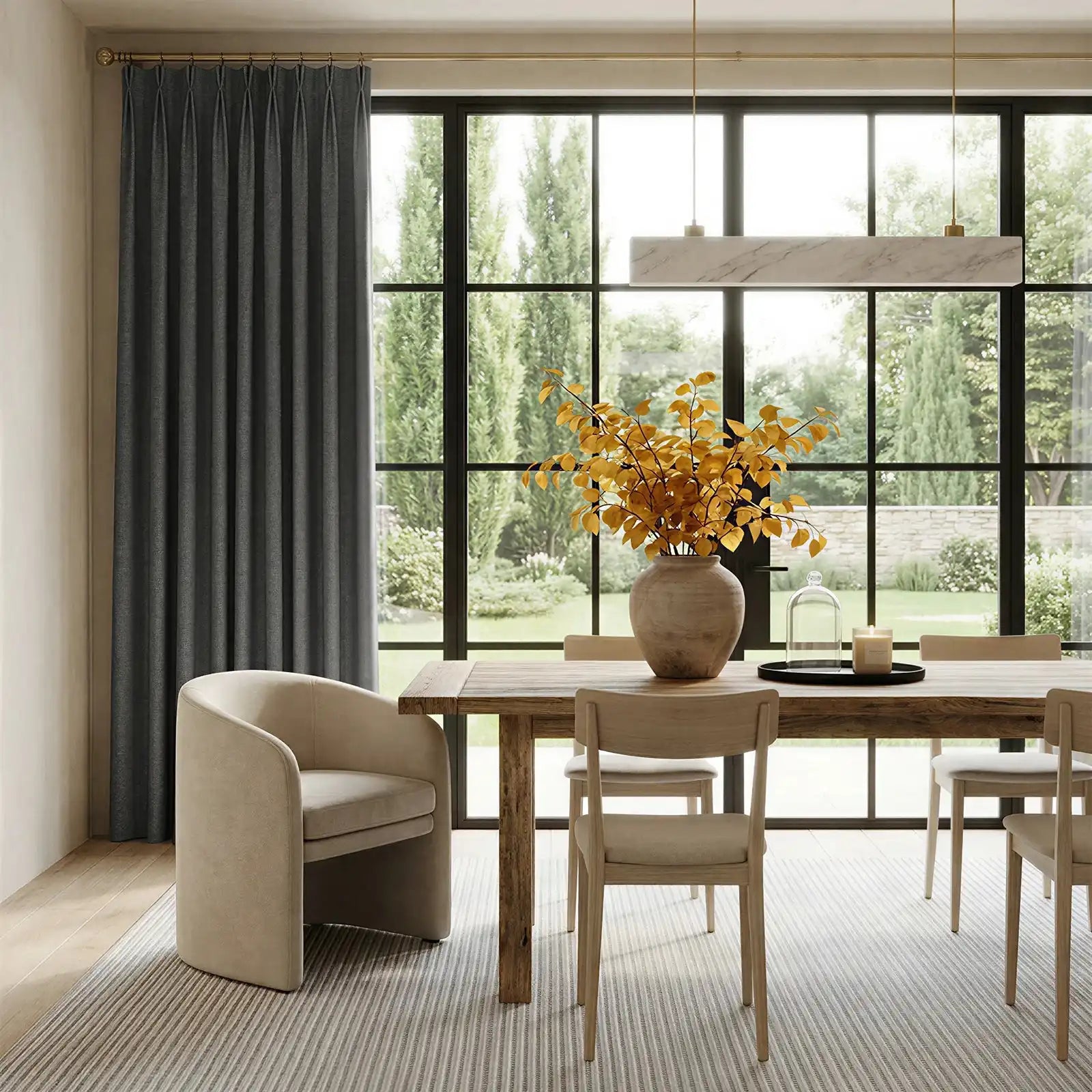 Alex 100% Blackout Linen Look Curtains