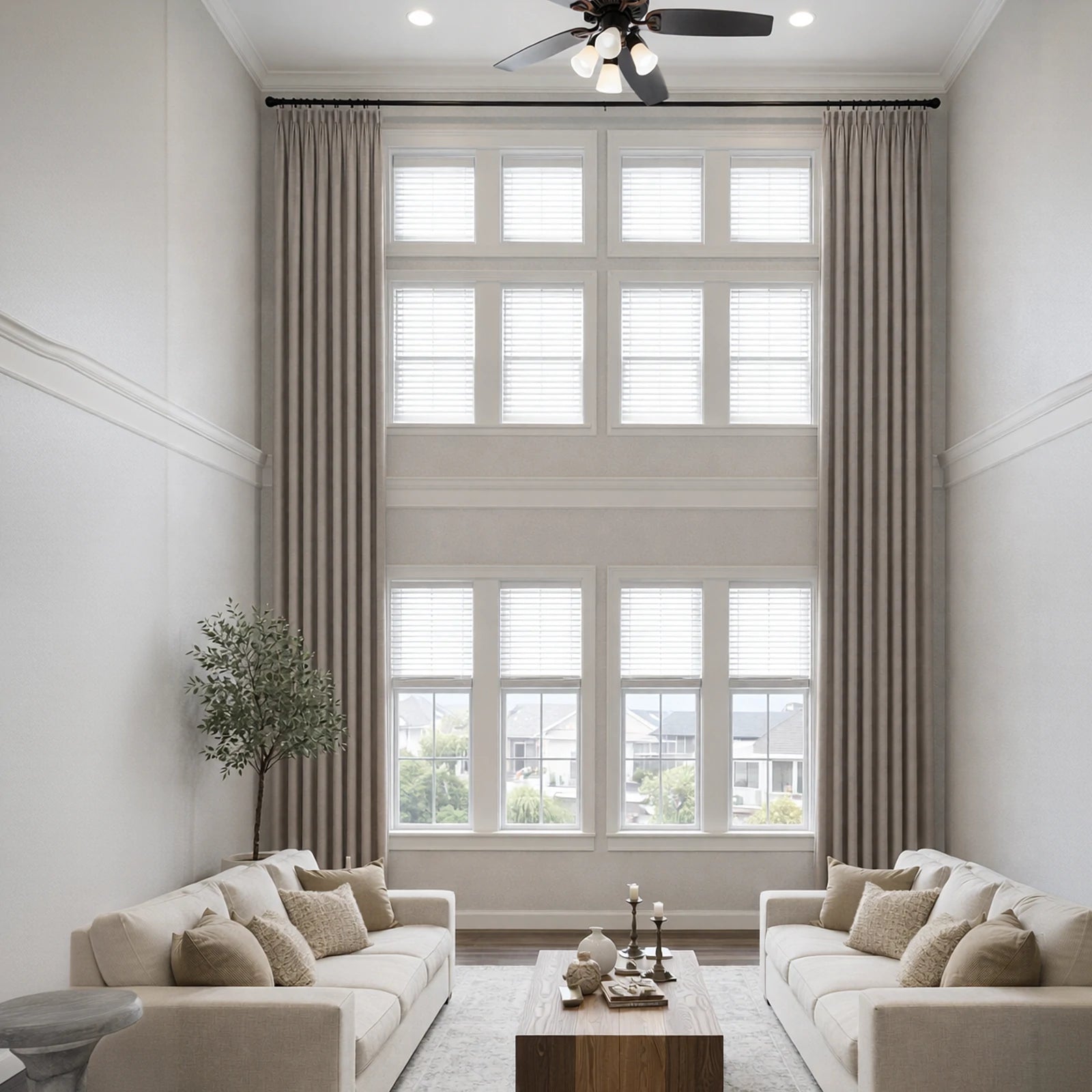 Alex 100% Blackout Linen Look Curtains