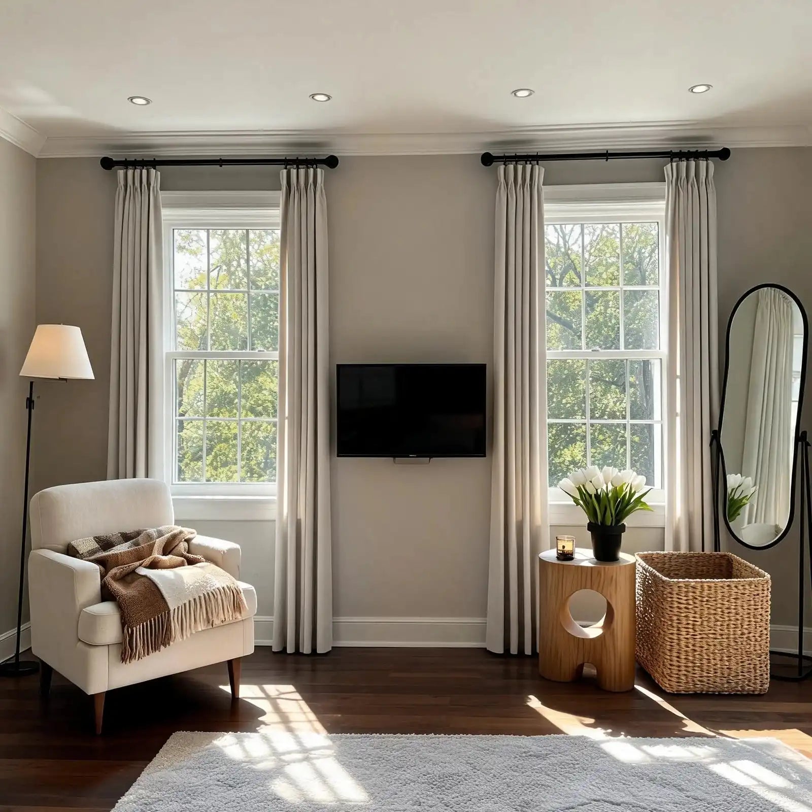 Alex 100% Blackout Linen Look Curtains