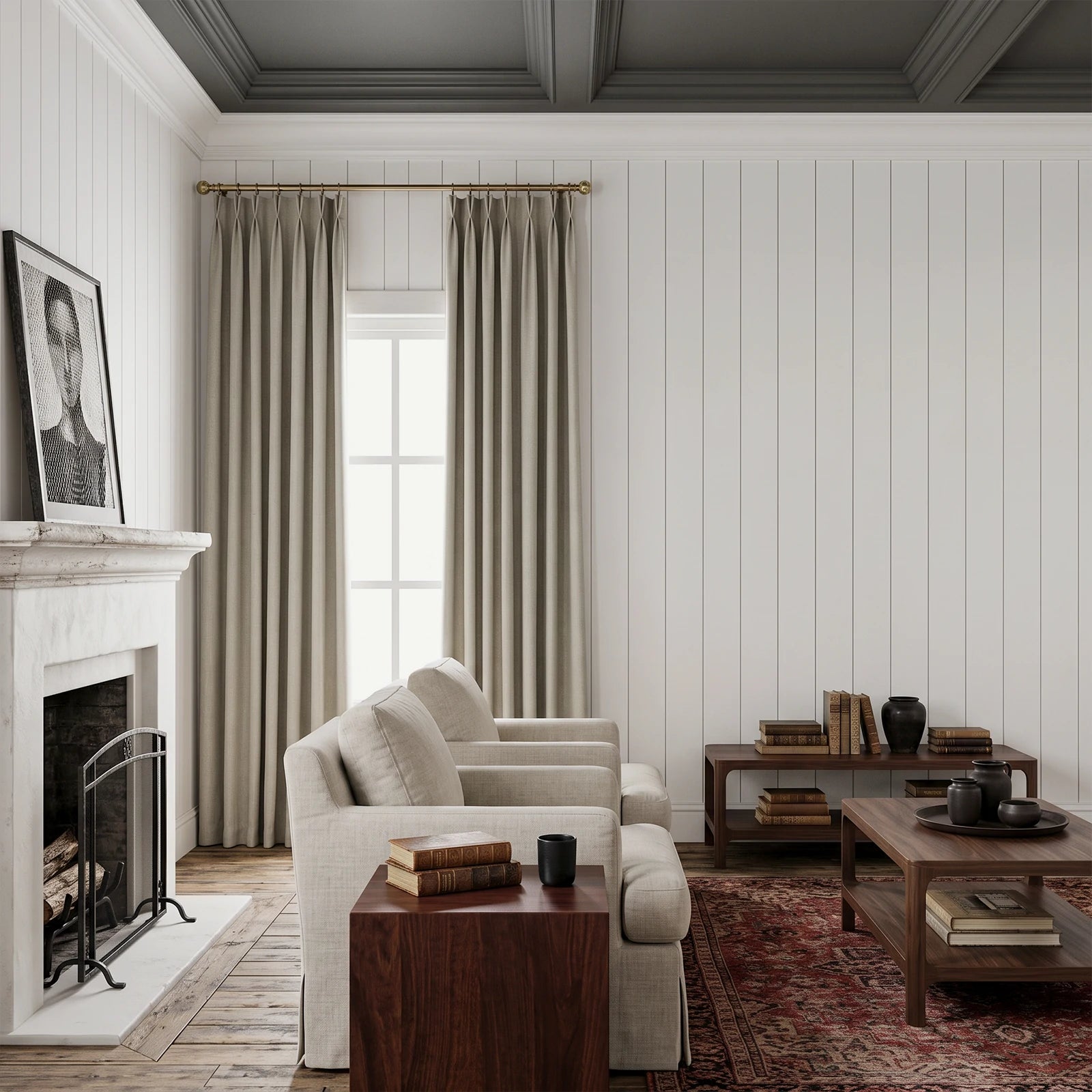 Alex 100% Blackout Linen Look Curtains