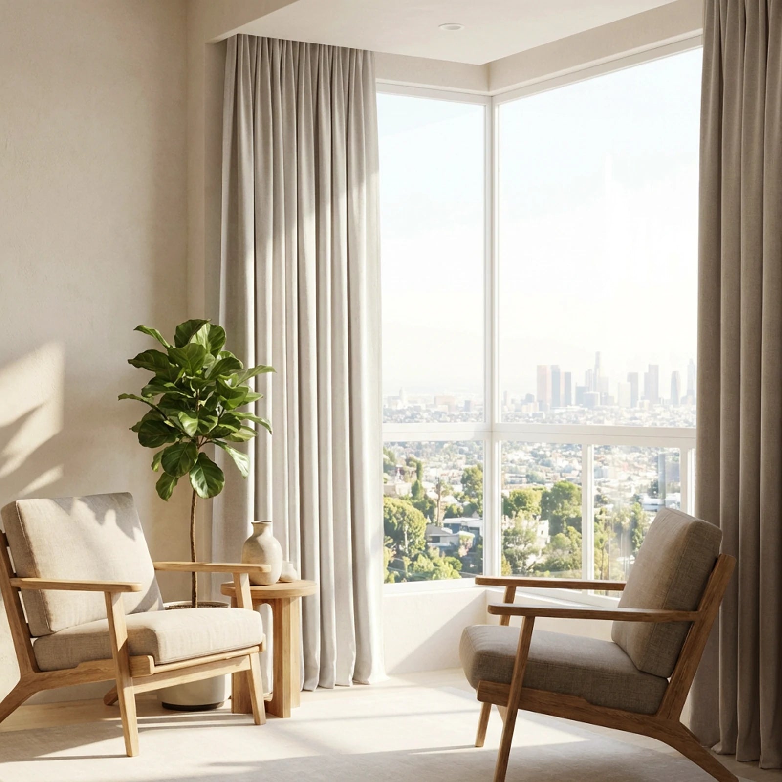 Alex 100% Blackout Linen Look Curtains