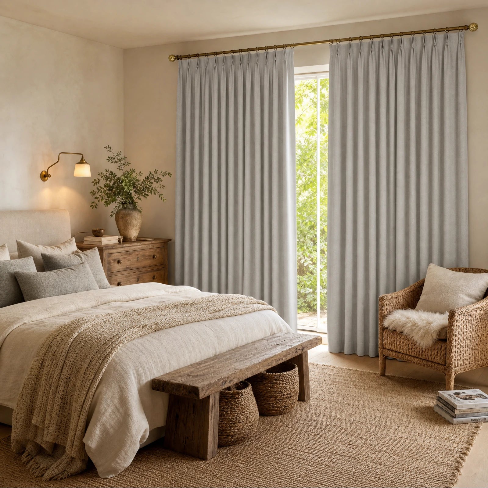 Alex 100% Blackout Linen Look Curtains