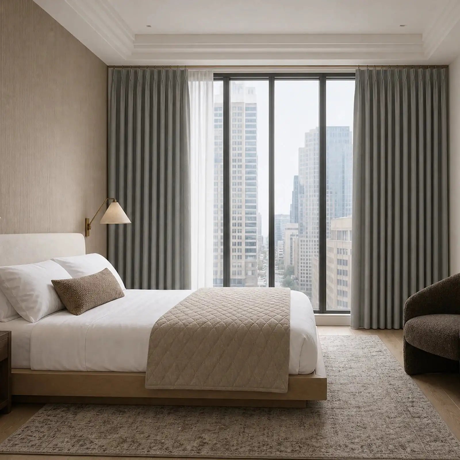 Alex 100% Blackout Linen Look Curtains