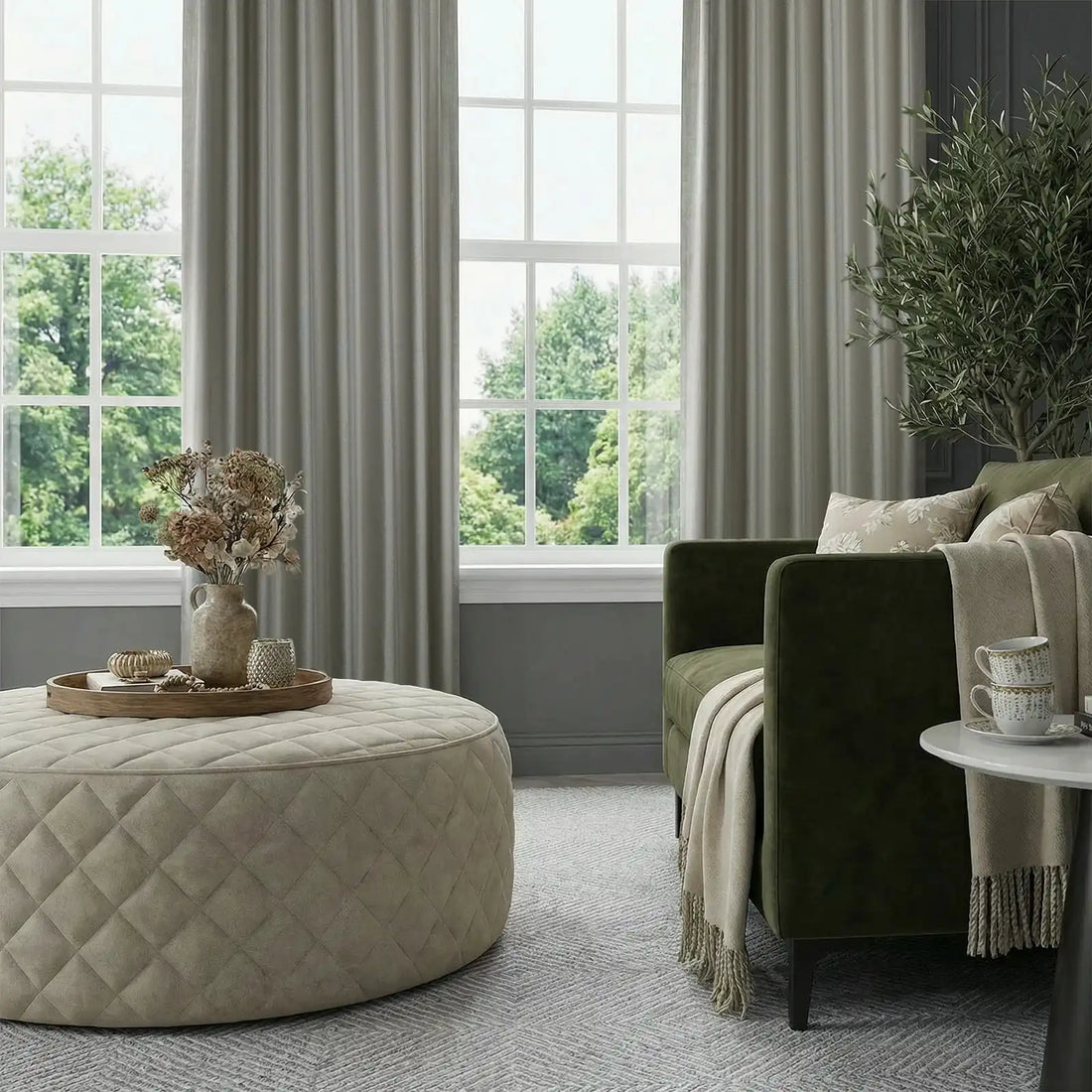 Ash Cotton Linen Blend Curtains