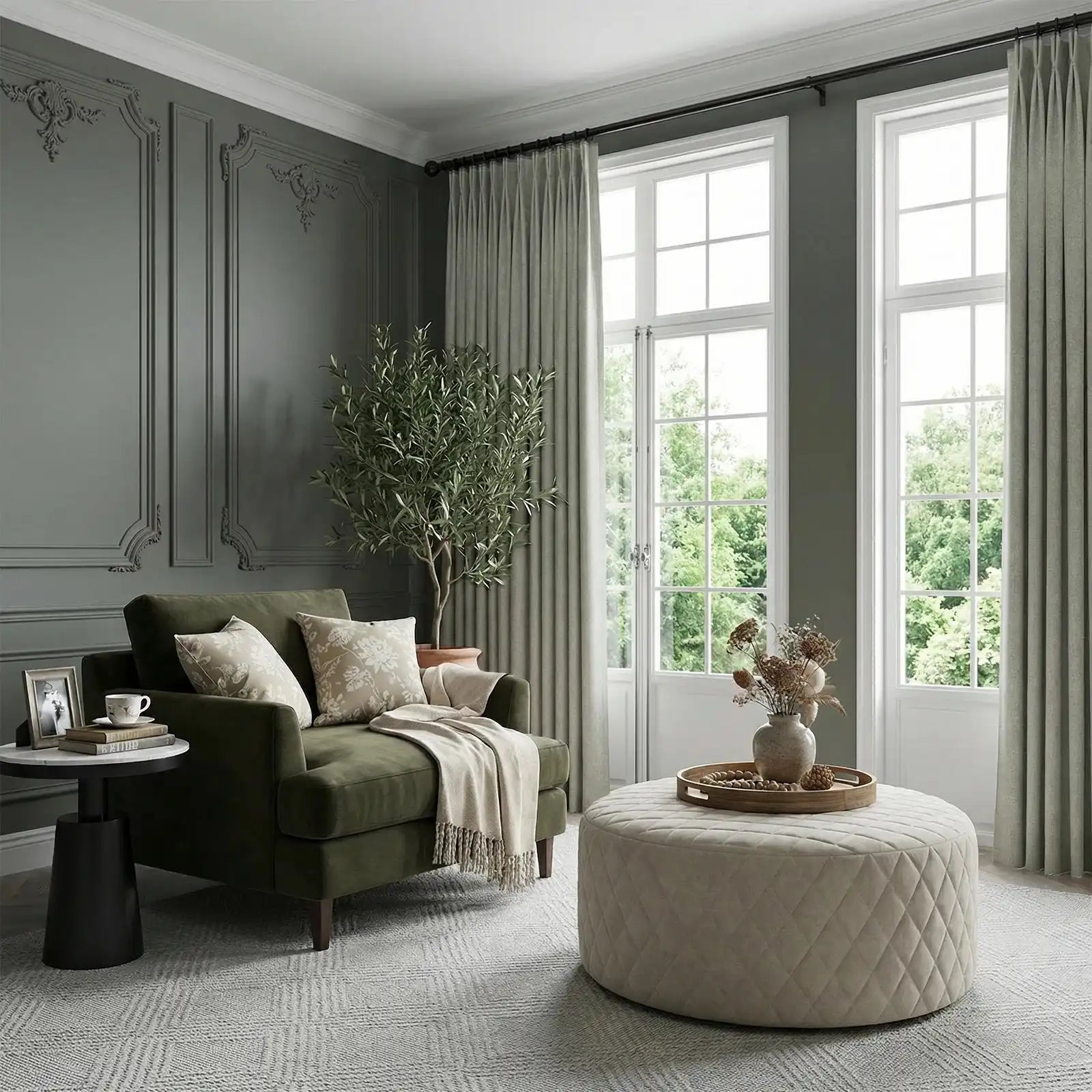 Ash Cotton Linen Blend Curtains