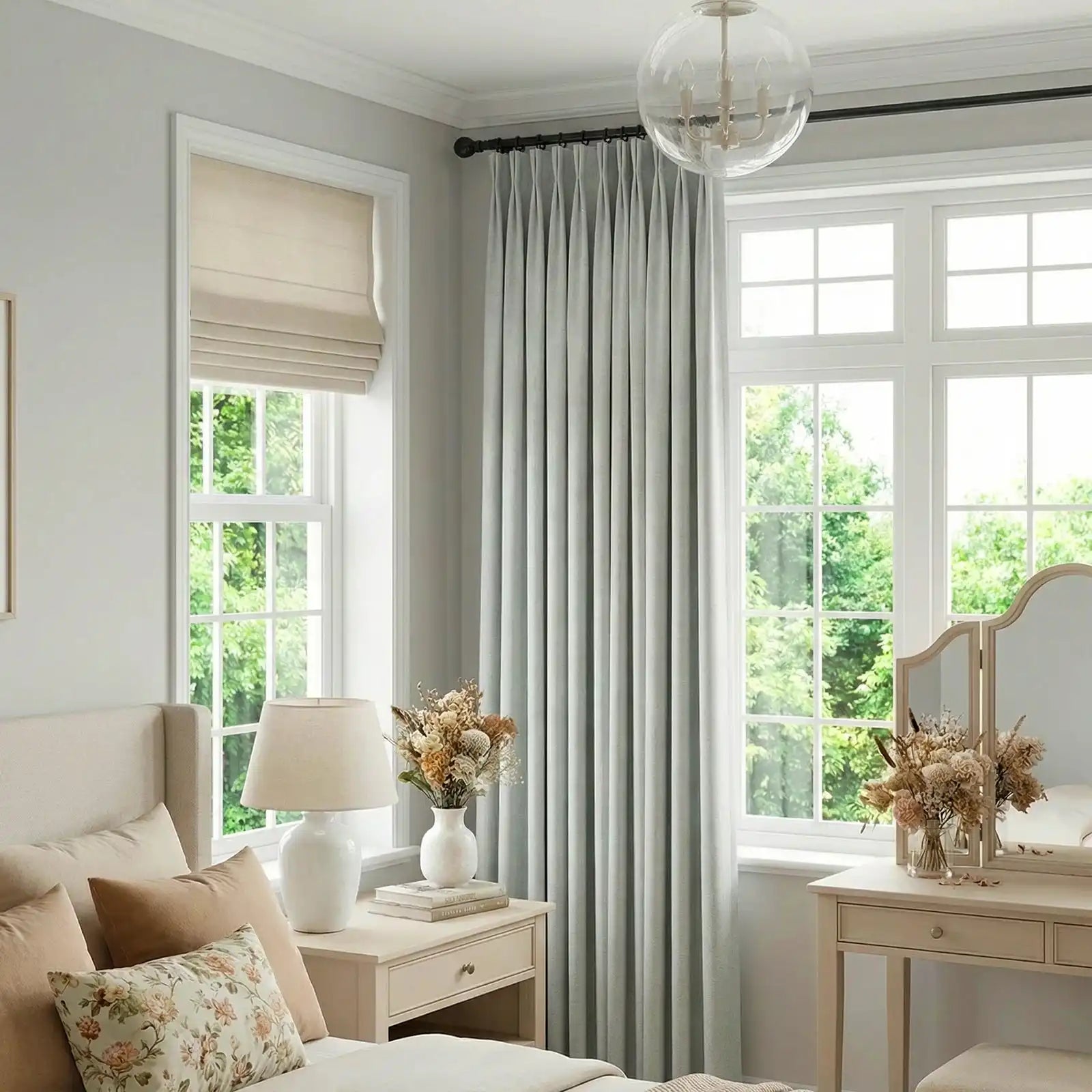 Ash Cotton Linen Blend Curtains