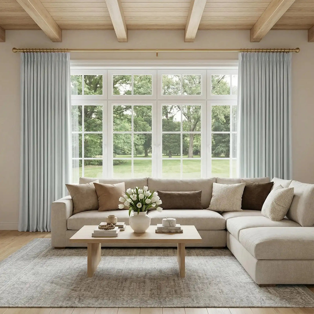 Ash Cotton Linen Blend Curtains
