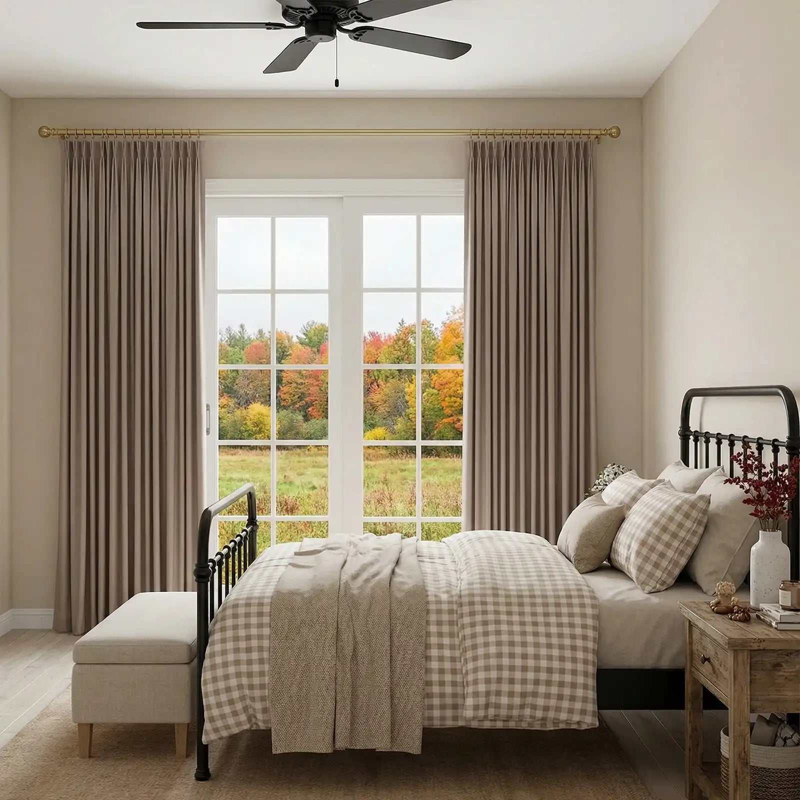 Ash Cotton Linen Blend Curtains