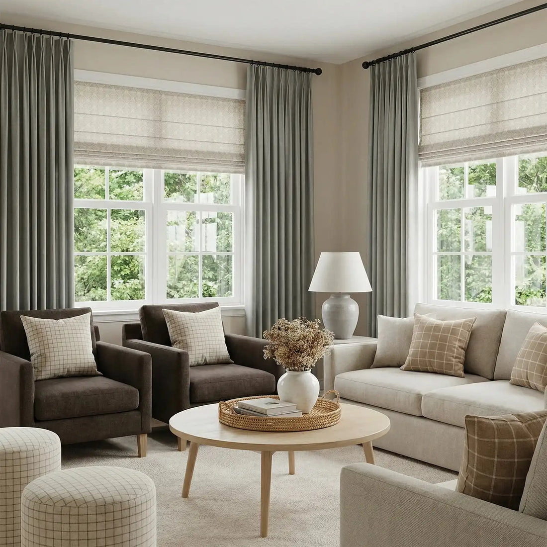 Ash Cotton Linen Blend Curtains