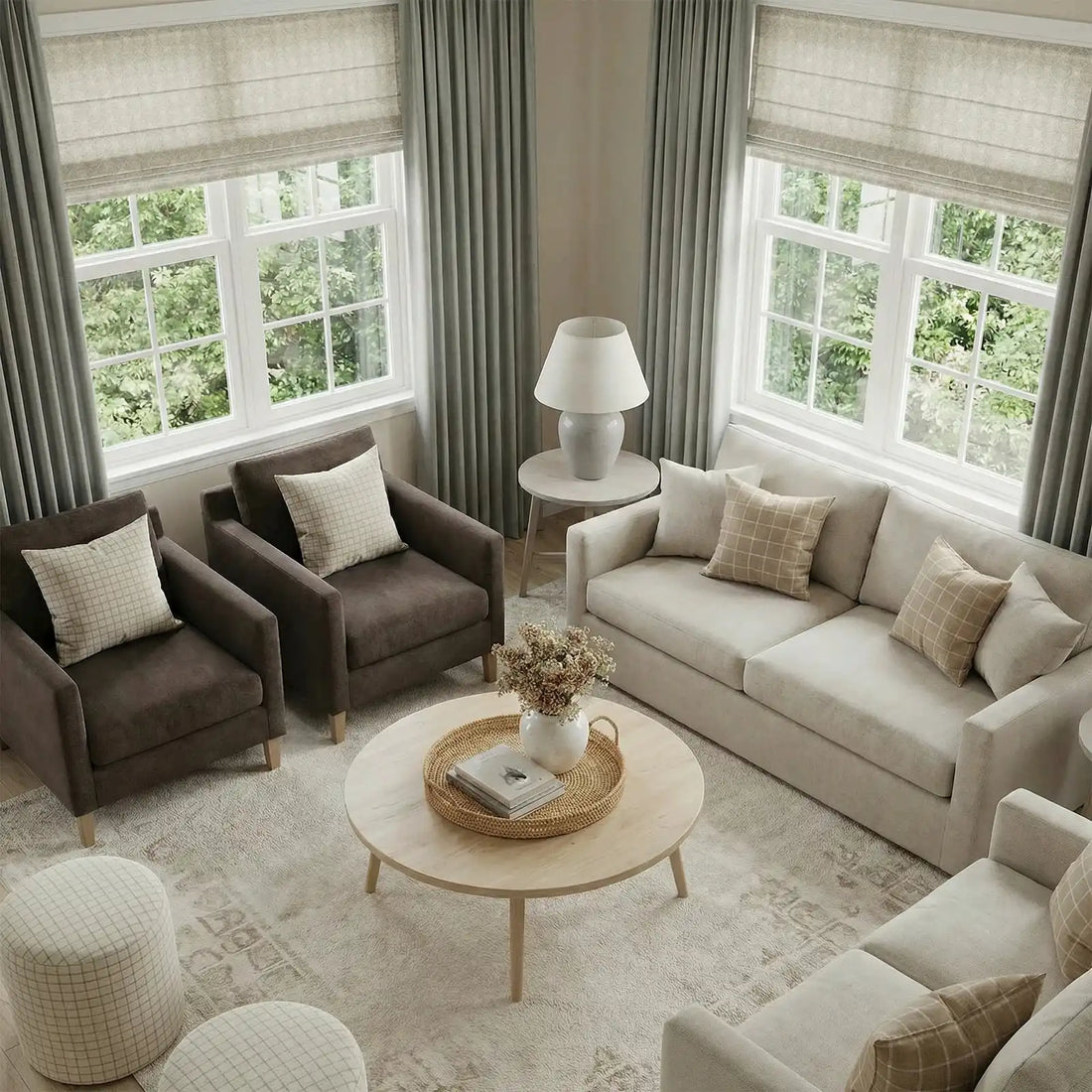 Ash Cotton Linen Blend Curtains
