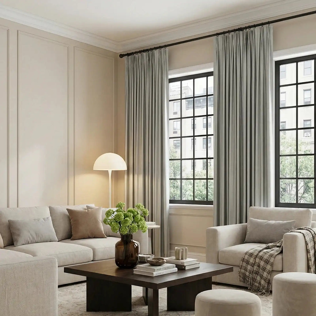 Ash Cotton Linen Blend Curtains