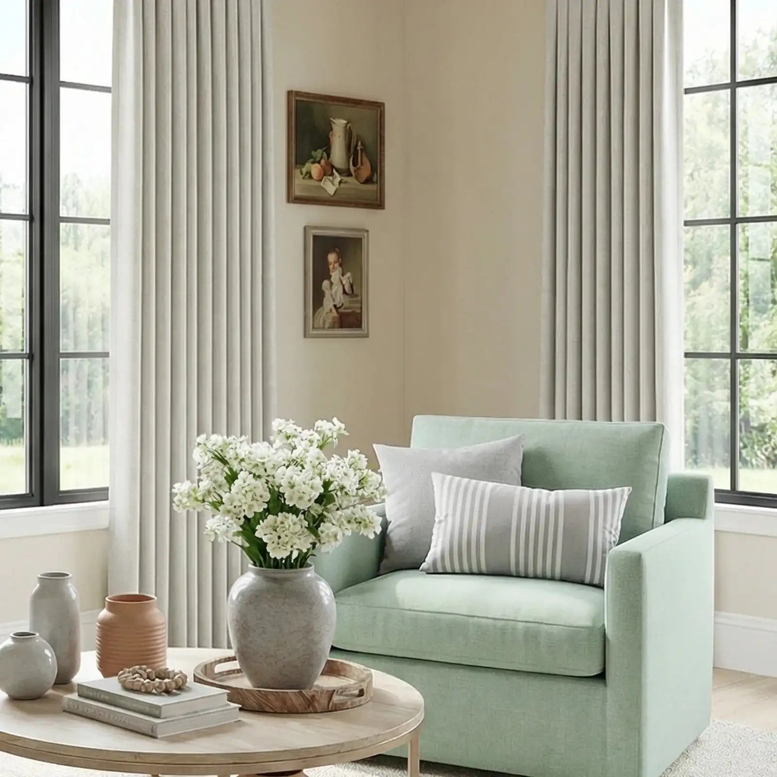 Ash Cotton Linen Blend Curtains