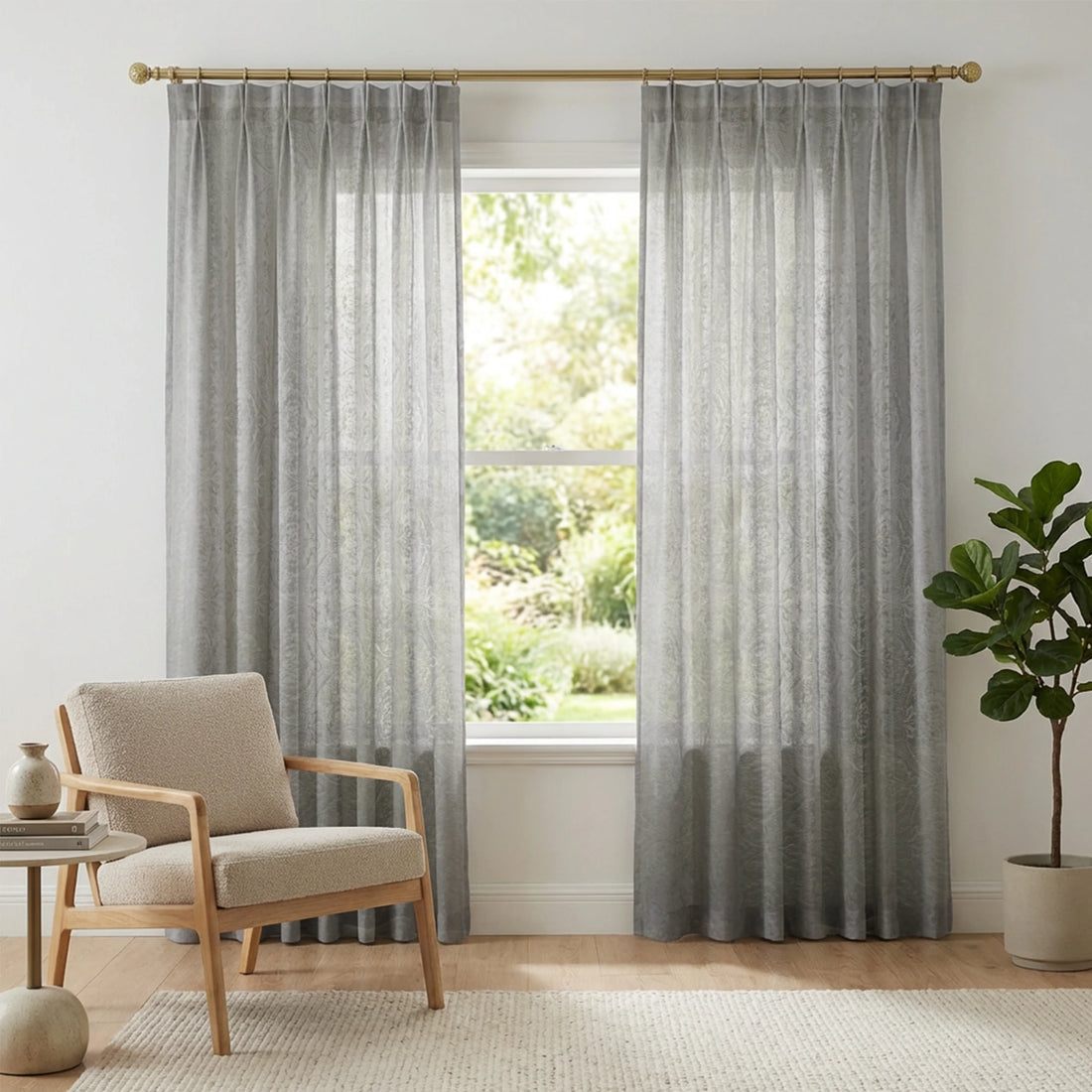 Ashley Cotton Semi Sheer Curtains