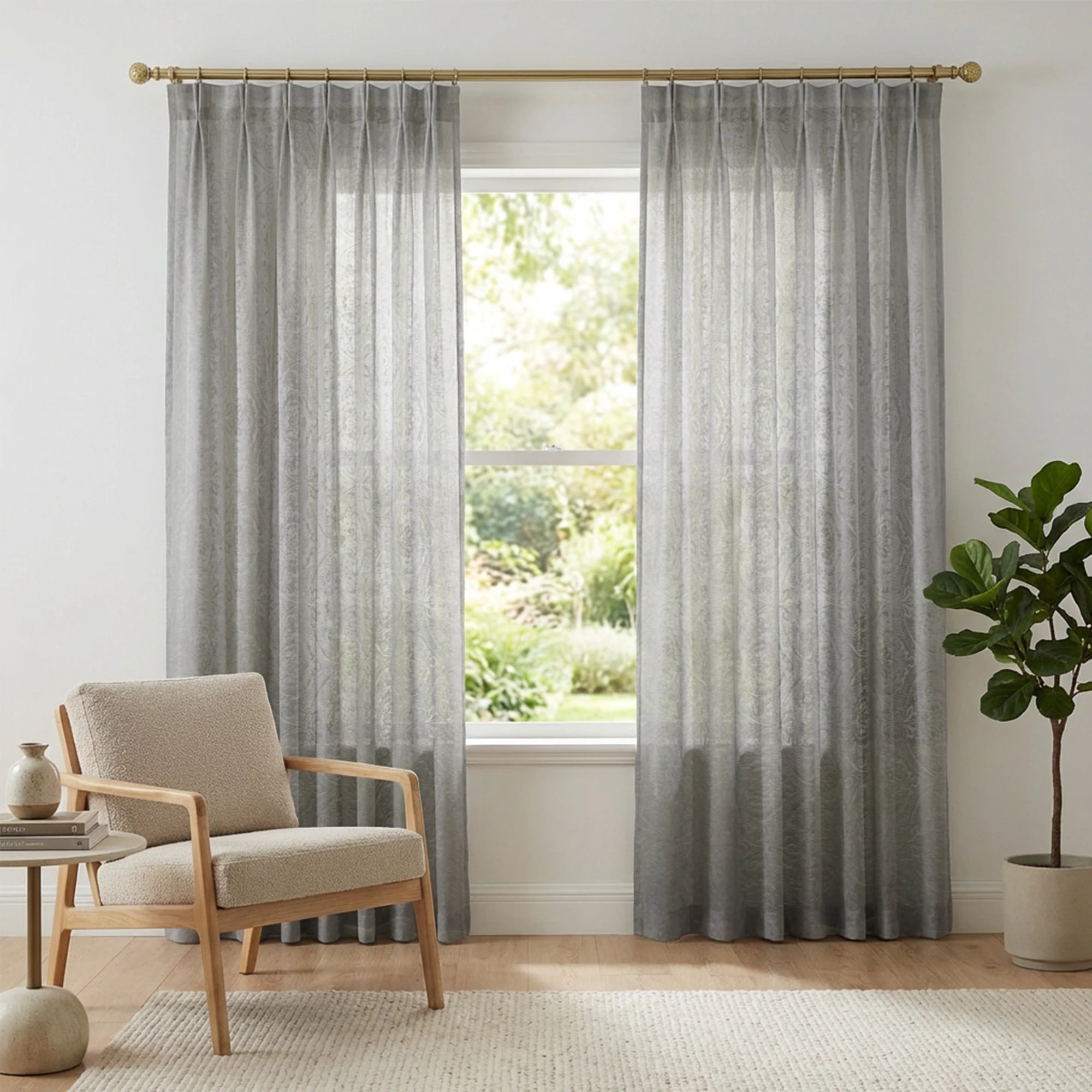 Ashley Cotton Semi Sheer Curtains