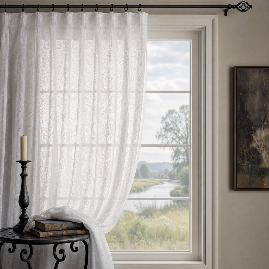 Ashley Cotton Semi Sheer Curtains