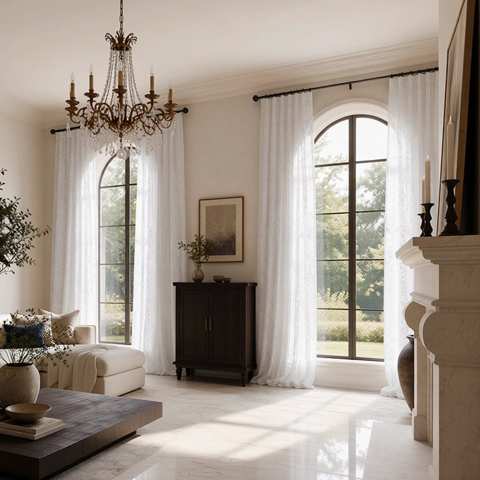 Ashley Cotton Semi Sheer Curtains