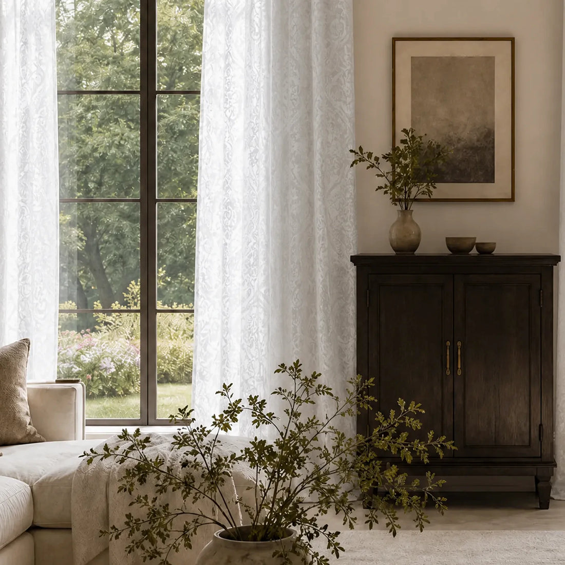 Ashley Cotton Semi Sheer Curtains