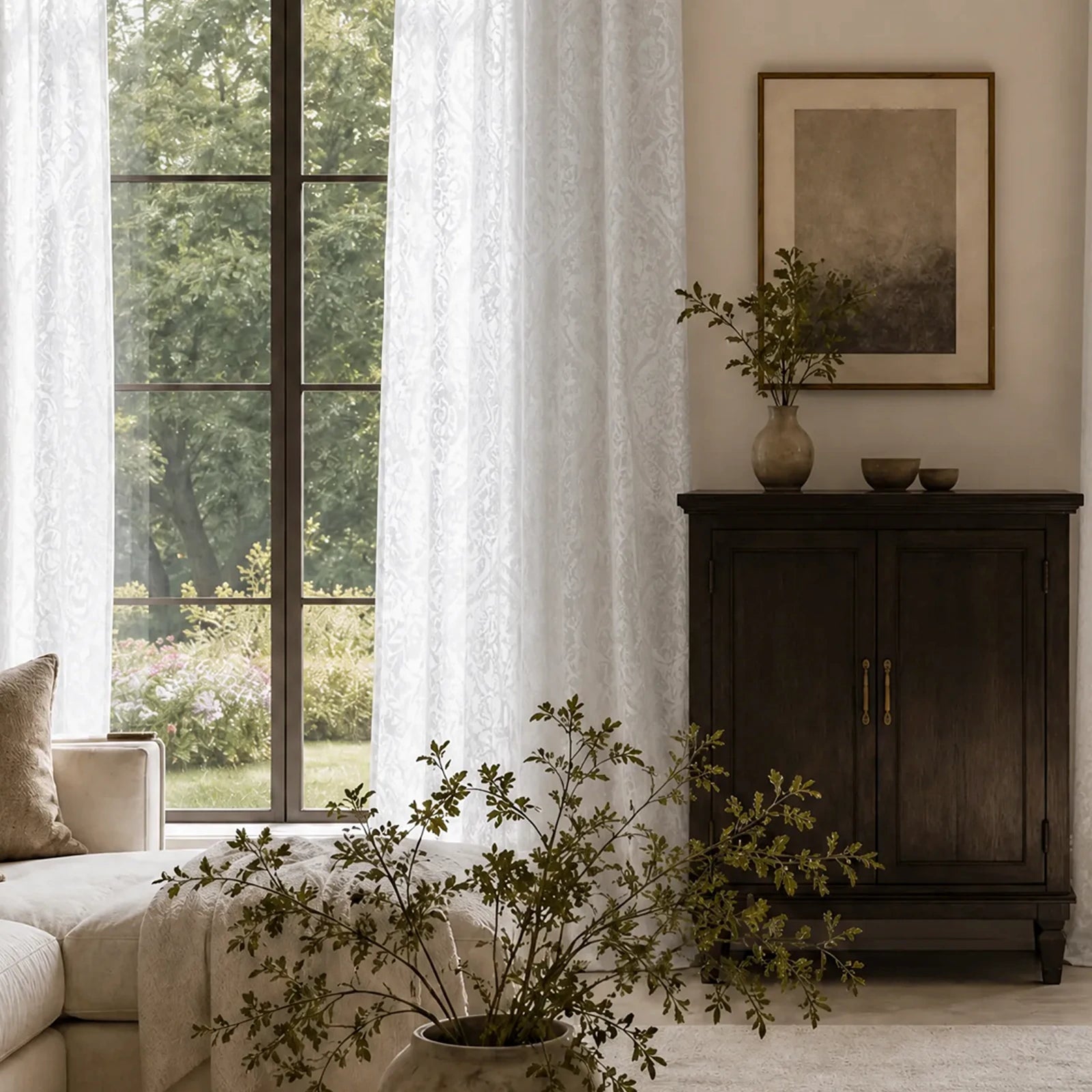 Ashley Cotton Semi Sheer Curtains