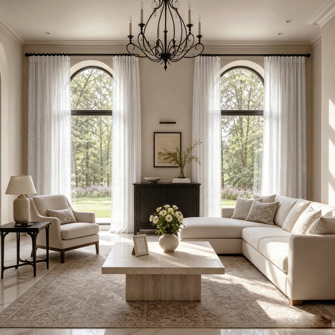 Ashley Cotton Semi Sheer Curtains