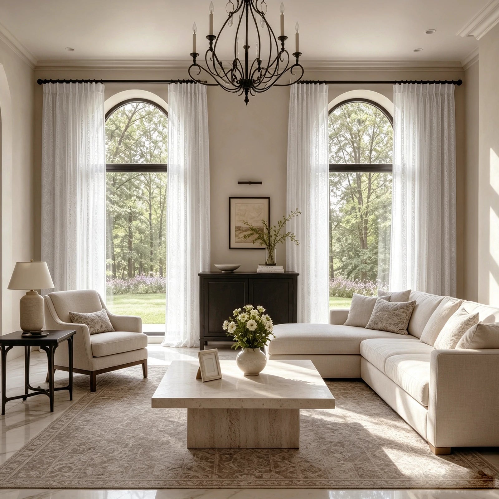 Ashley Cotton Semi Sheer Curtains