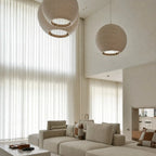 Ayla Weave Extra Long Sheer Curtains High-Altitude Installation Demonstration2