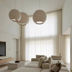 Ayla Weave Extra Long Sheer Curtains are installed in a huge floor-to-ceiling window.