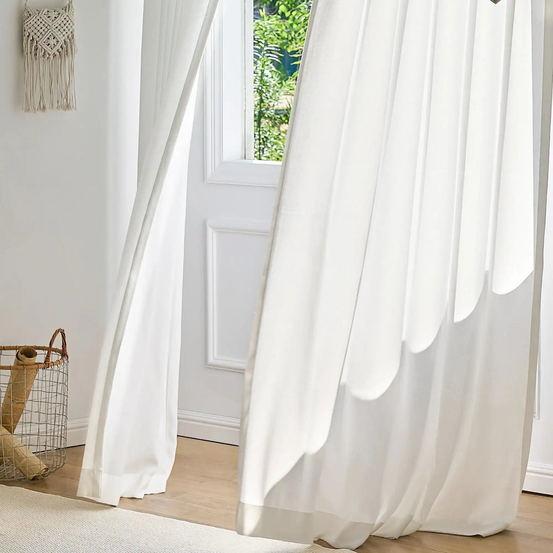 Ayla Weave Extra Long Sheer Curtains sway naturally in the wind.