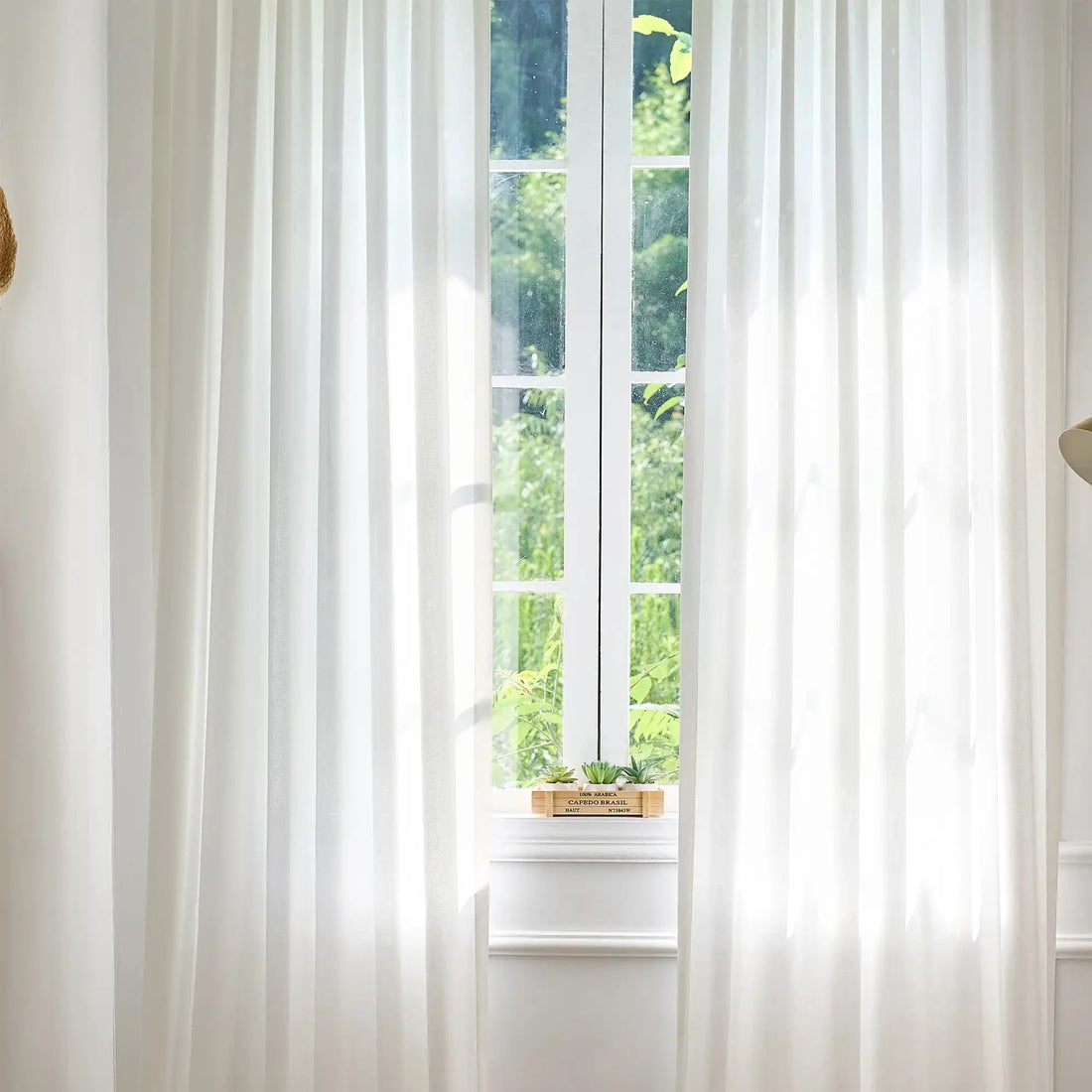 Ayla Natural semi sheer curtains