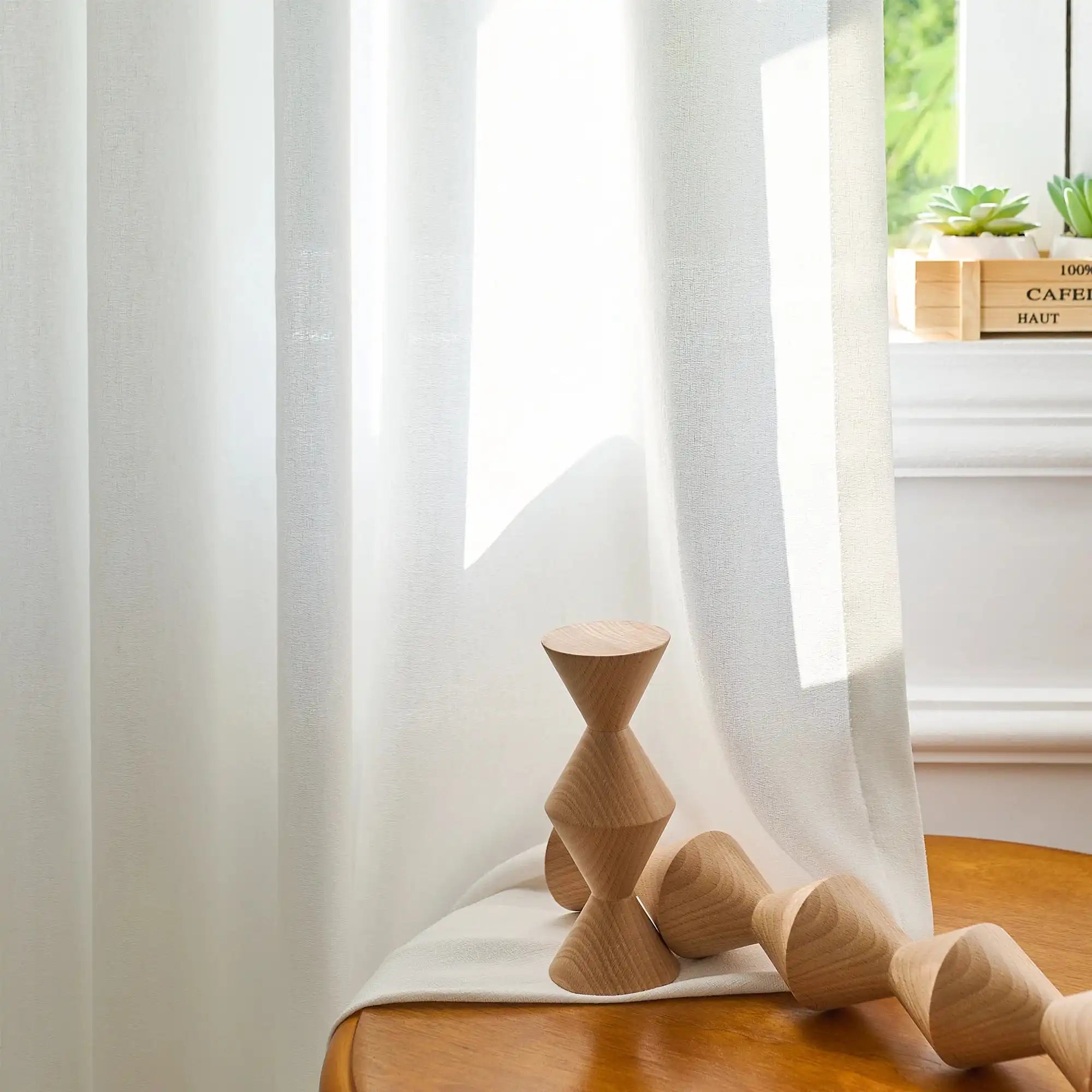 Ayla Woven Sheer Curtains display