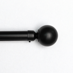 Black spherical curtain rod finial