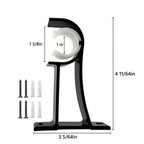 Detailed images of black curtain rod accessories