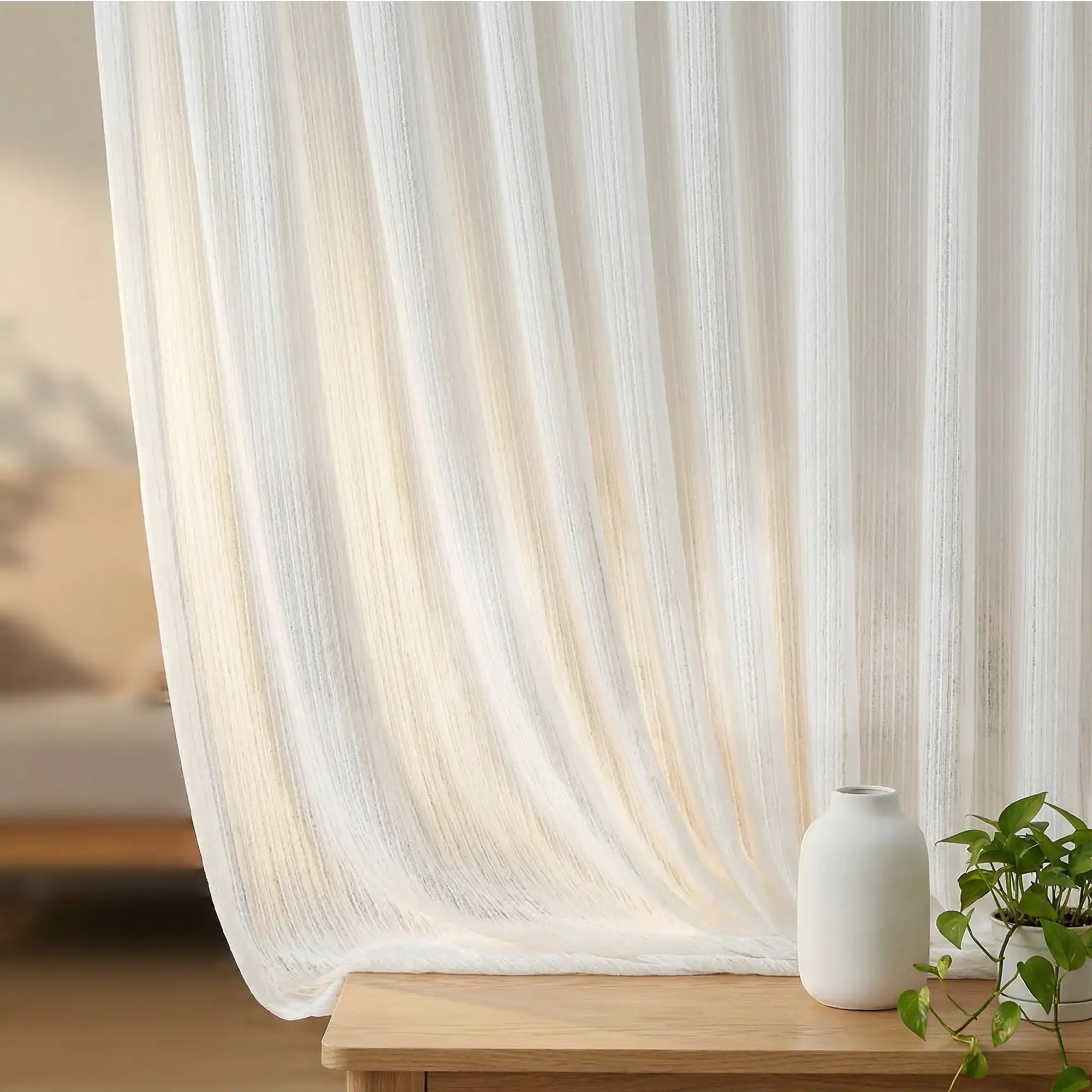 Blair Striped Semi Sheer Curtains