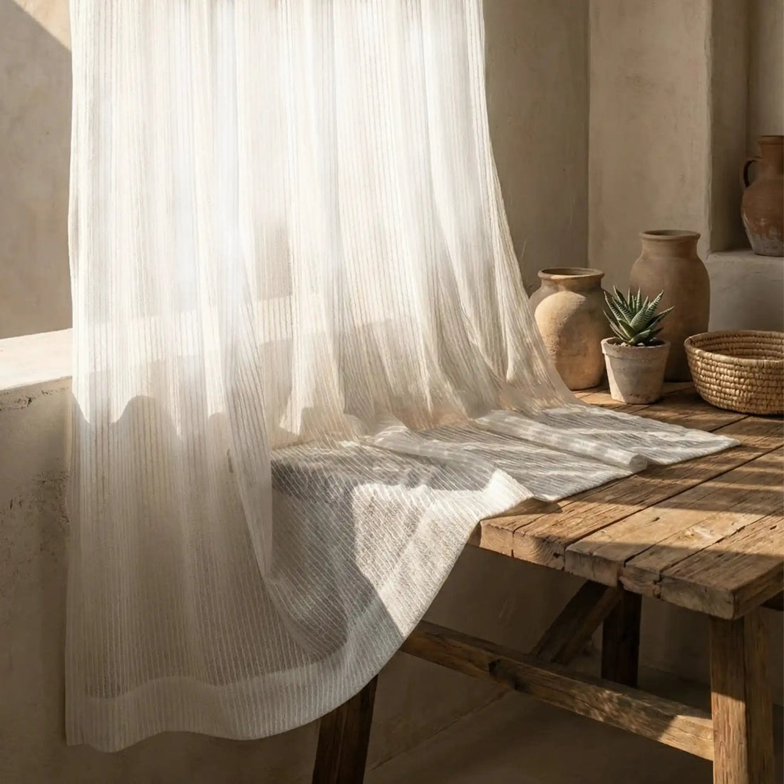 Blair Striped Semi Sheer Curtains