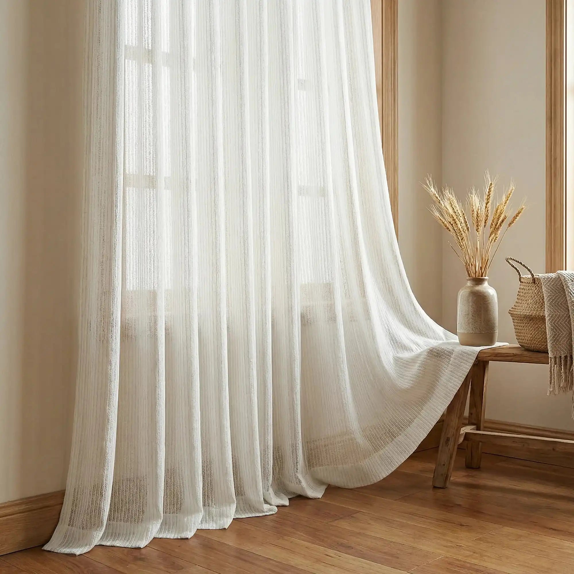 Blair Striped Semi Sheer Curtains