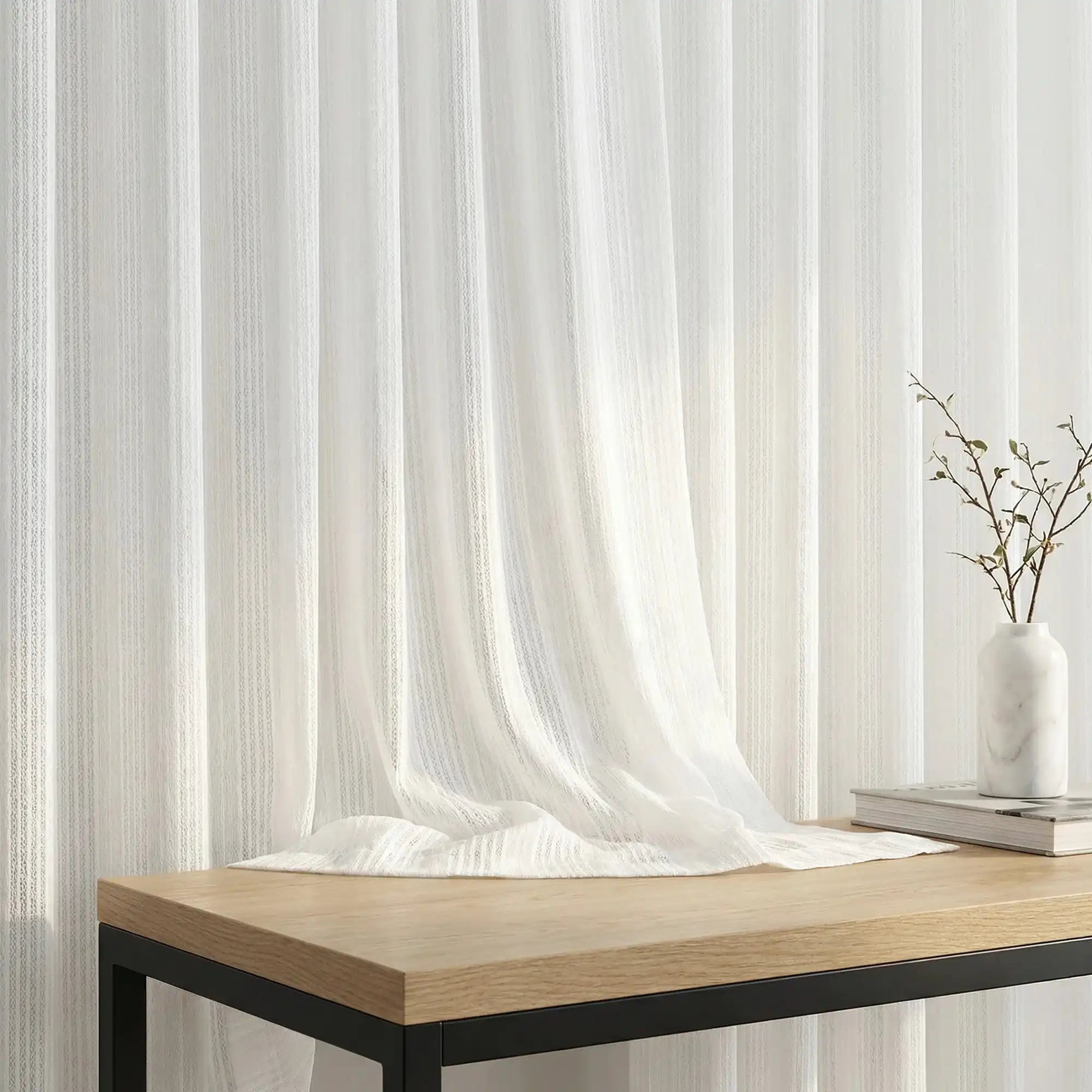 Blair Striped Semi Sheer Curtains