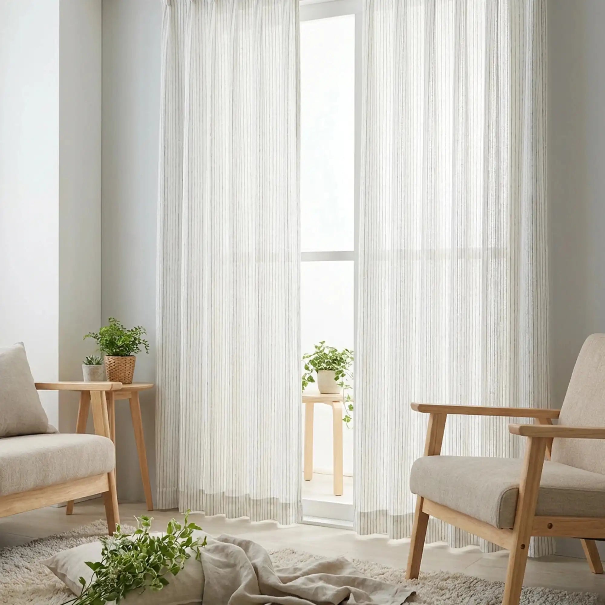 Blair Striped Semi Sheer Curtains