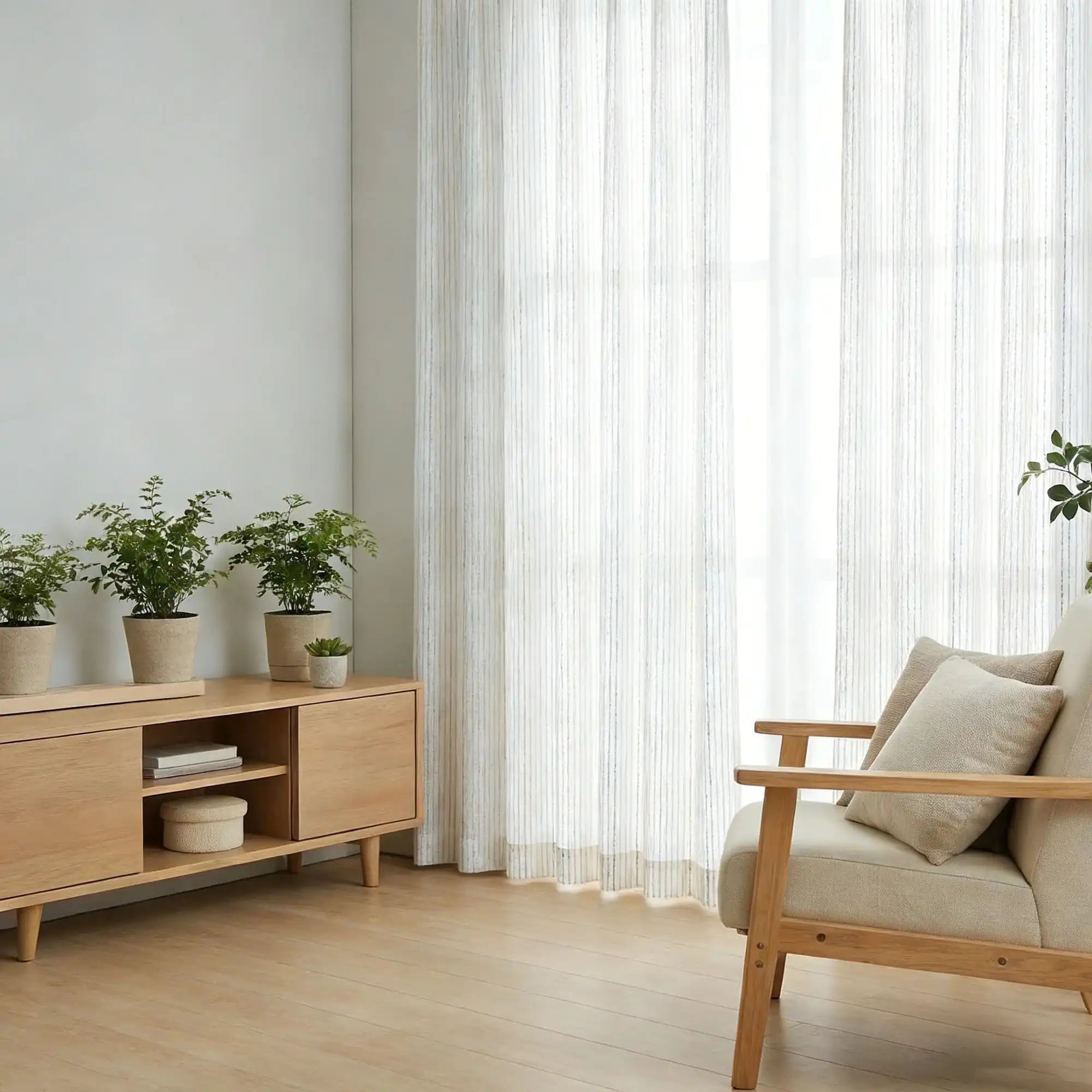 Blair Striped Semi Sheer Curtains