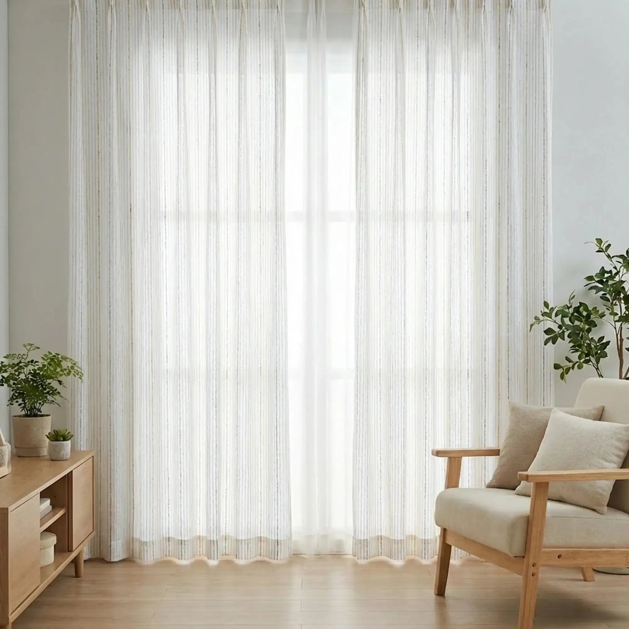 Blair Striped Semi Sheer Curtains