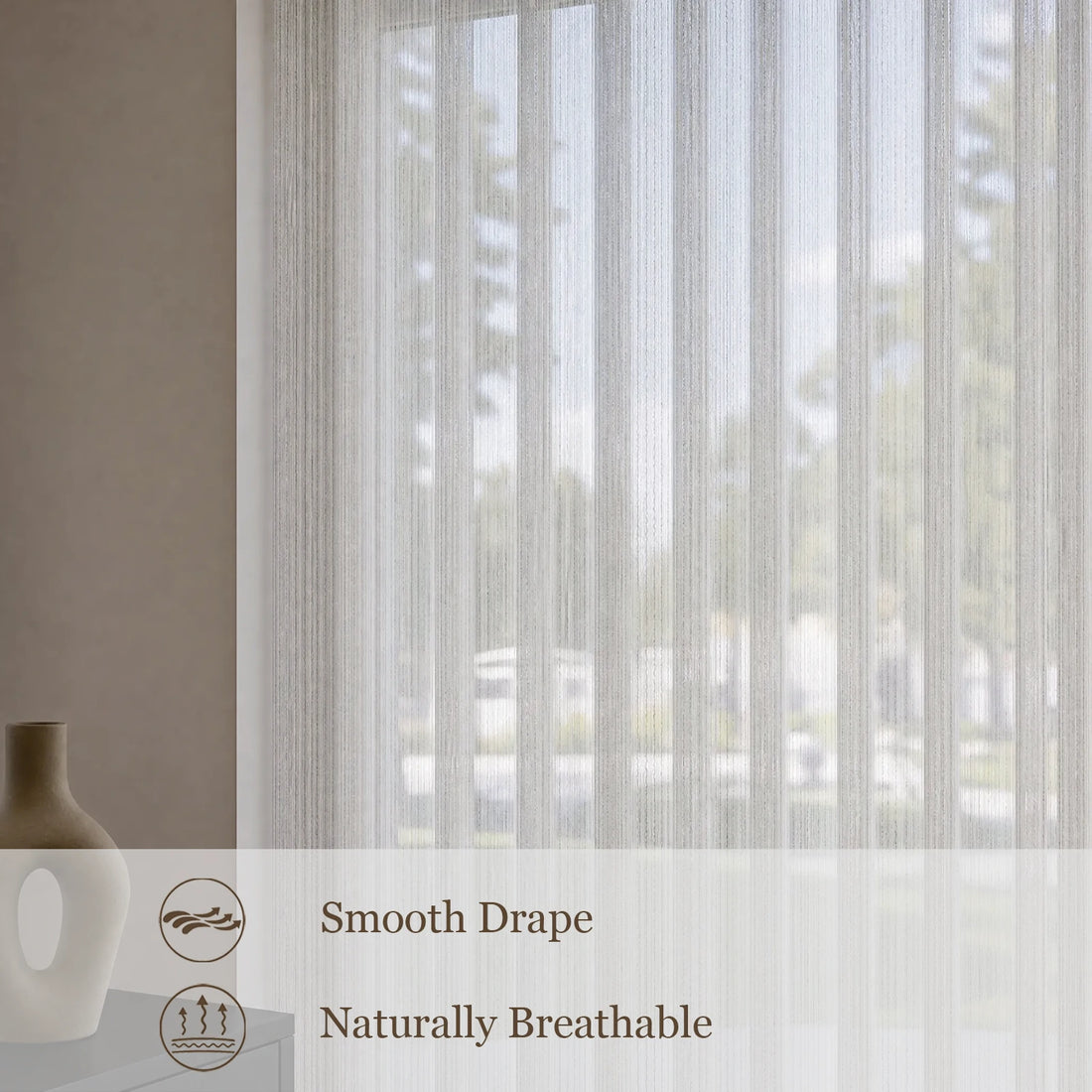 Blair Striped Semi Sheer Curtains
