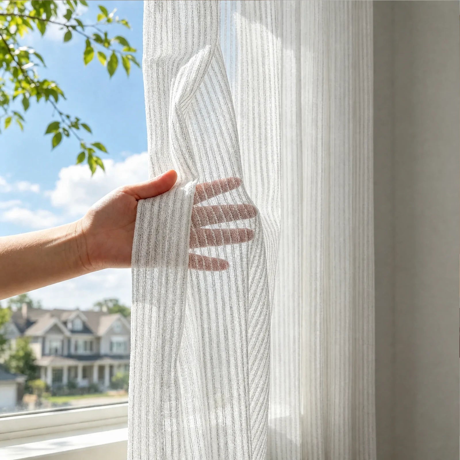 Blair Striped Semi Sheer Curtains