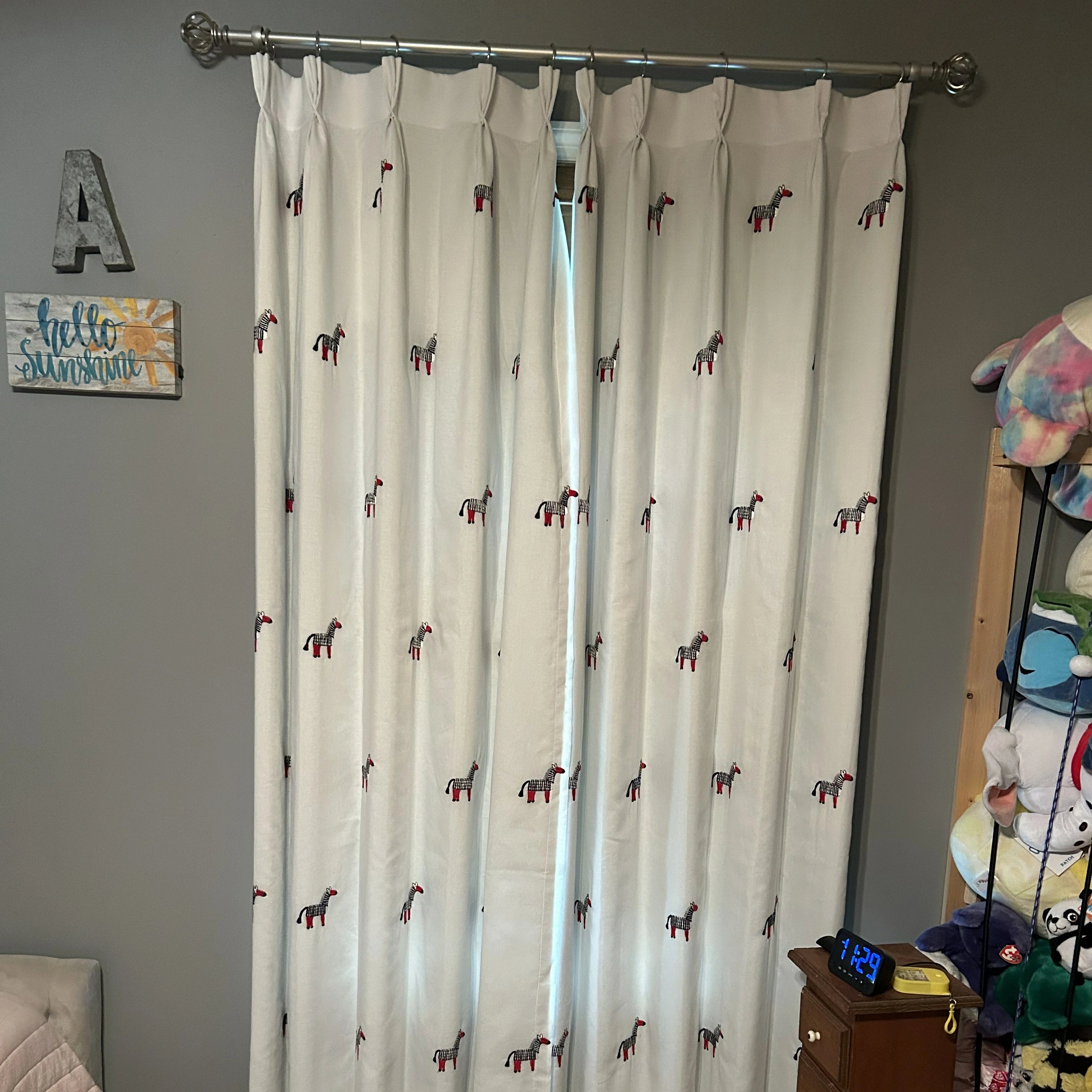 Bonnie Little Pony Embroidered Sheer Curtains