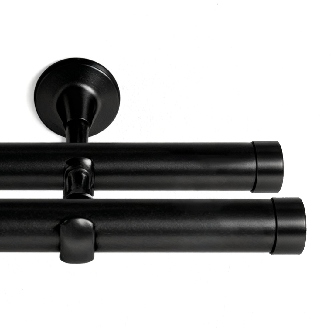 Wall-mounted double curtain rod