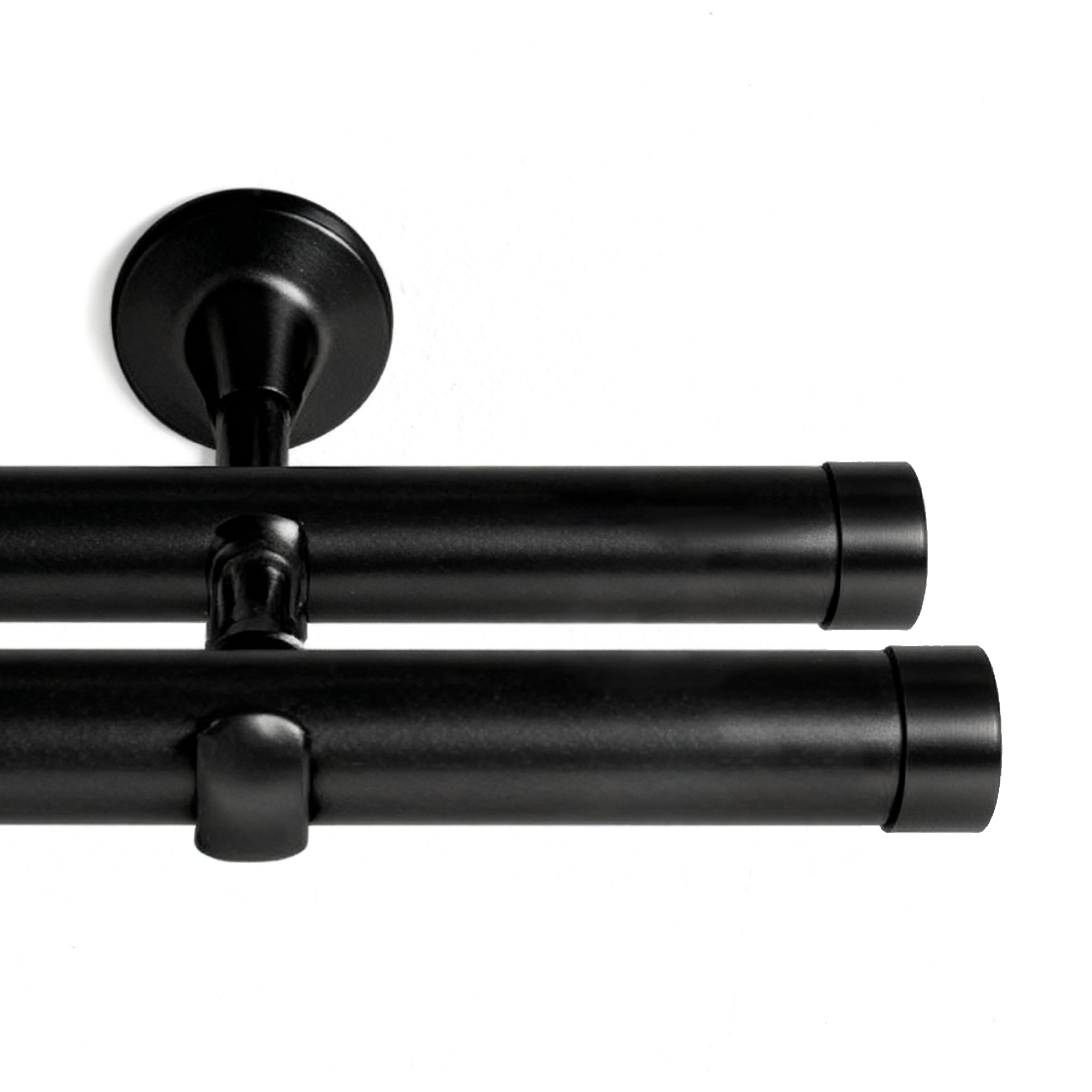 Wall-mounted double curtain rod