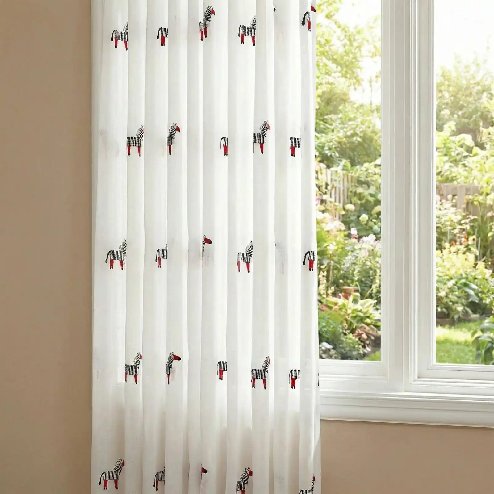 Bonnie Little Pony Embroidered Sheer Curtains