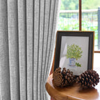 Caleb Custom Curtains Creamy Gray Display