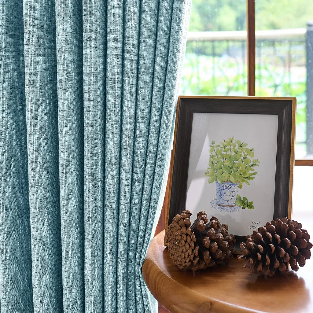 Caleb Custom Curtains Winter Blue Details