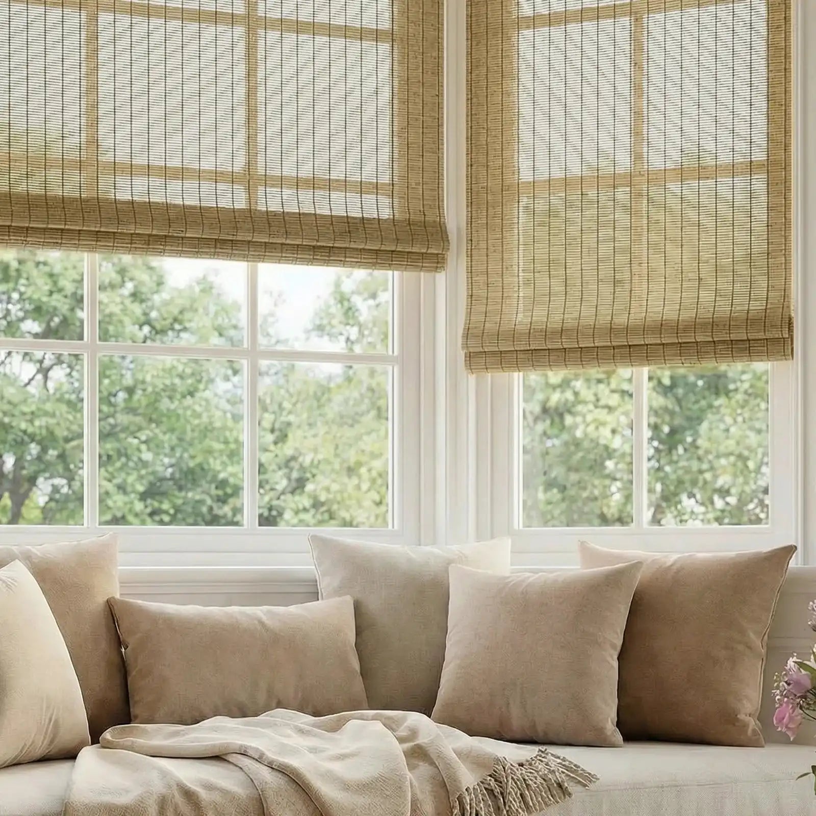 Clyde Natural Ramie Woven Wood Shades