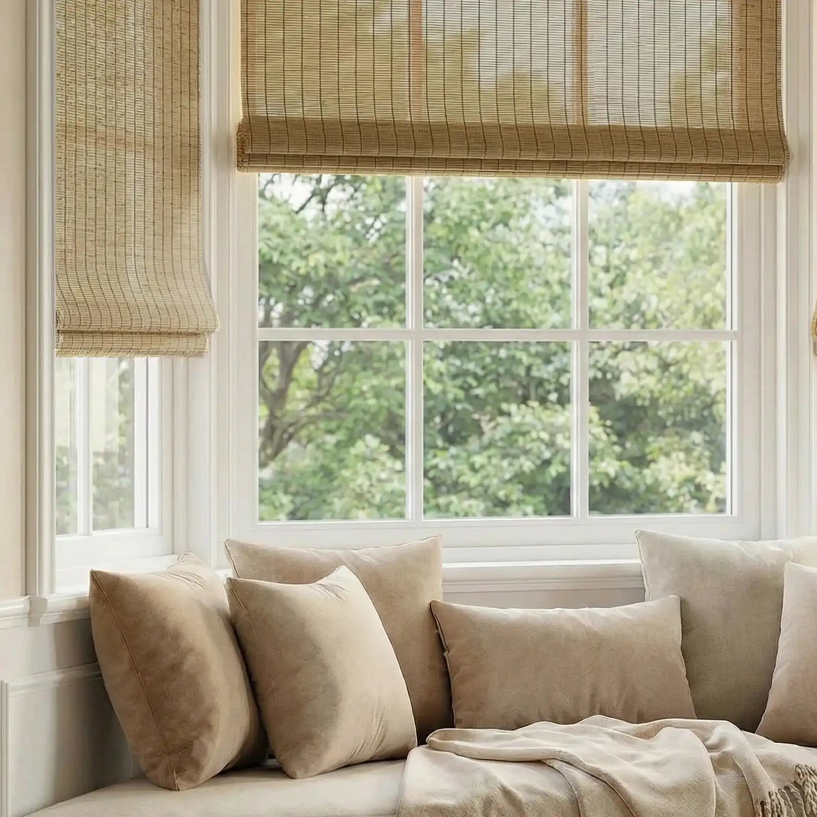 Clyde Natural Ramie Woven Wood Shades